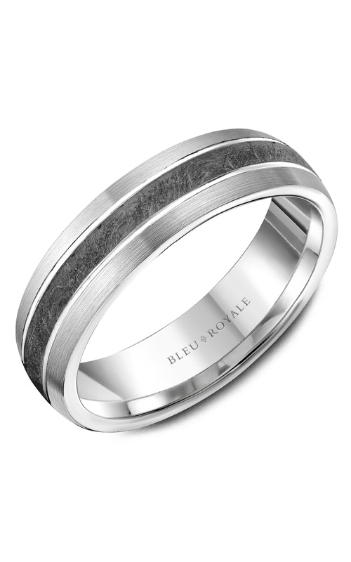 Bleu Royale Tantalum & Precious Plain 14K White Gold and Tantalum Wedding Band RYL-164TW6