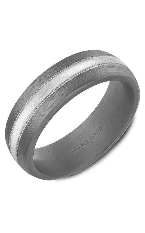 Bleu Royale Tantalum & Precious Plain 14K White Gold and Tantalum Wedding Band RYL-170WT7