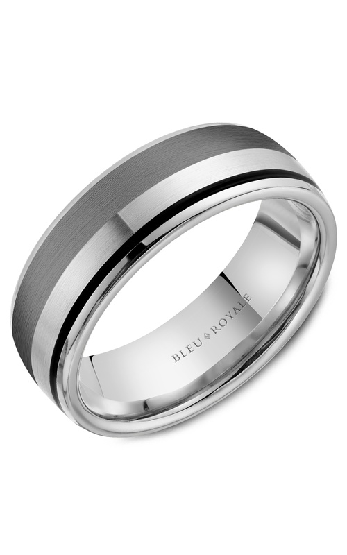 Bleu Royale Tantalum & Precious Plain 14K White Gold, Tantalum, and Enamel Wedding Band RYL-183TBW75