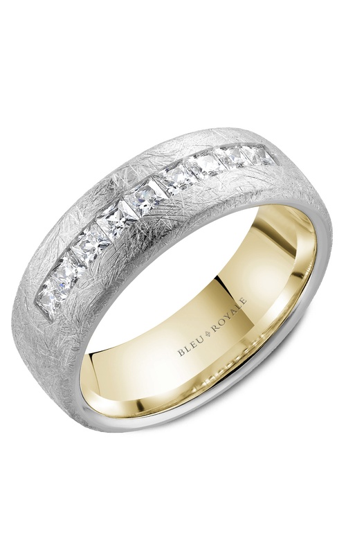 Bleu Royale Diamond Diamond 14K White Gold and 14K Yellow Gold Wedding Band RYL-187WYD75