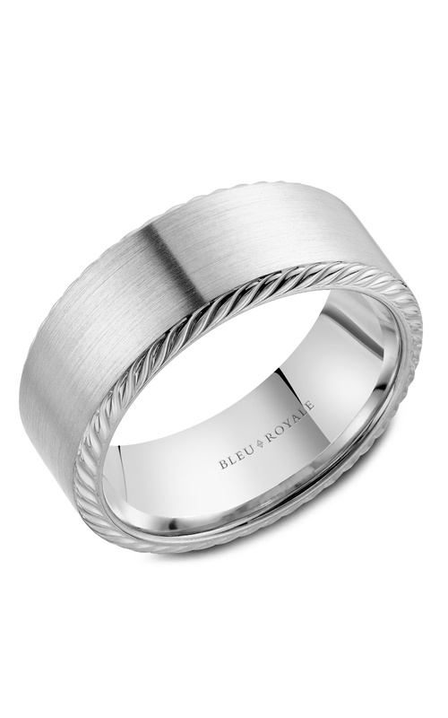 Bleu Royale Legacy Plain 14K White Gold Wedding Band RYL-198W85
