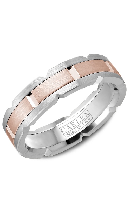 Carlex G1 Plain 18K Rose Gold and 18K White Gold Wedding Band CX1-0015RW
