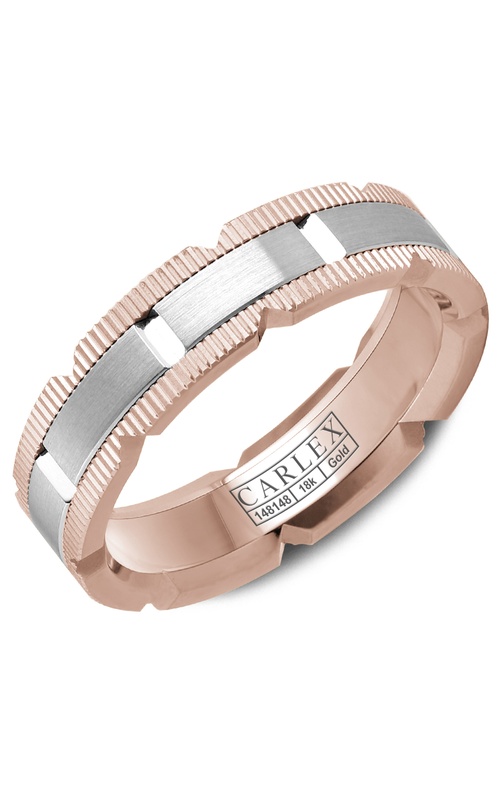 Carlex G1 Plain 18K White Gold and 18K Rose Gold Wedding Band CX1-0022WR