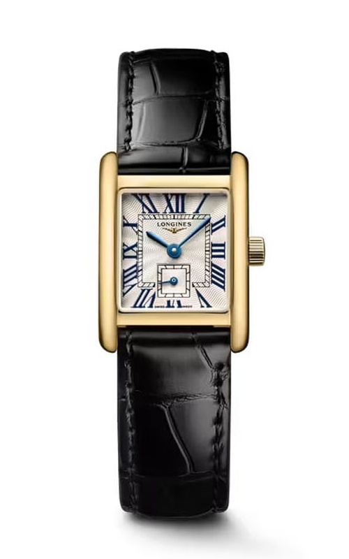Longines LONGINES MINI DOLCEVITA 18K Yellow Gold  White Dial Alligator Strap