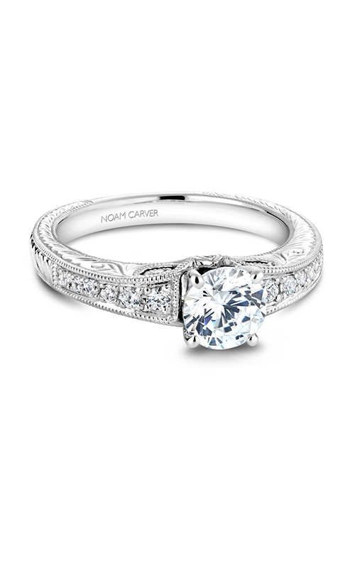 Noam Carver Vintage Sidestone Round Engagement Ring B050-01A