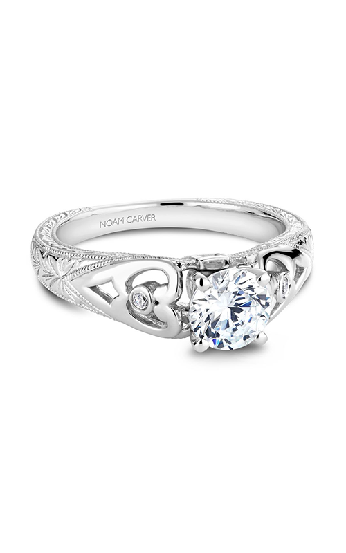 Noam Carver Vintage Sidestone Round Engagement Ring B051-01A