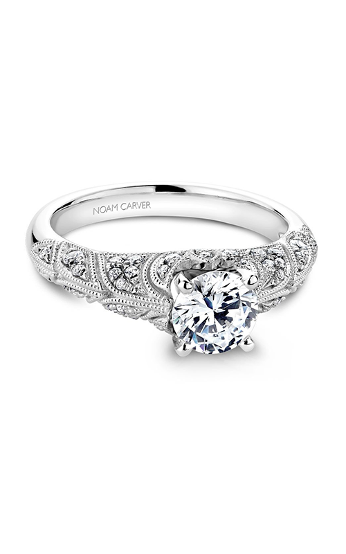 Noam Carver Vintage Sidestone Round Engagement Ring B056-01A