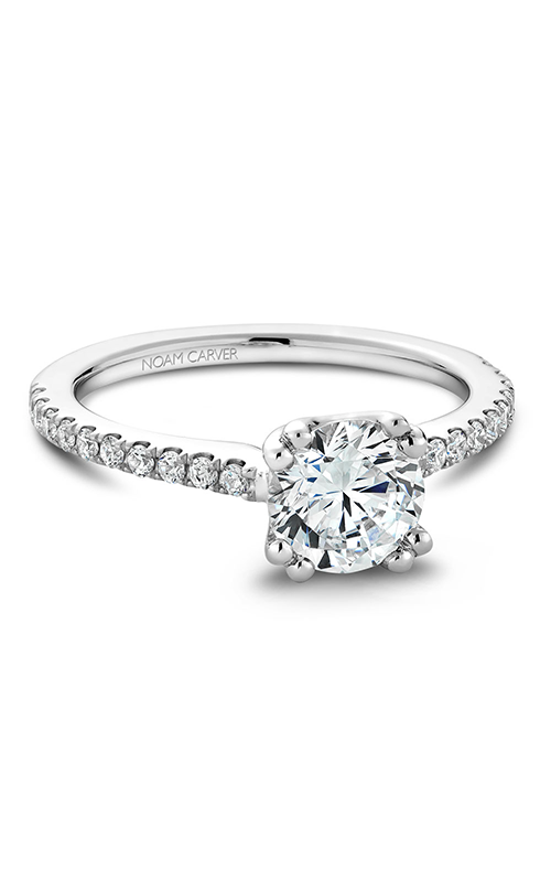 Noam Carver Solitaire Sidestone Round Engagement Ring B001-01A
