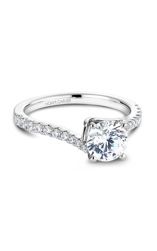 Noam Carver Solitaire Sidestone Round Engagement Ring B089-01A