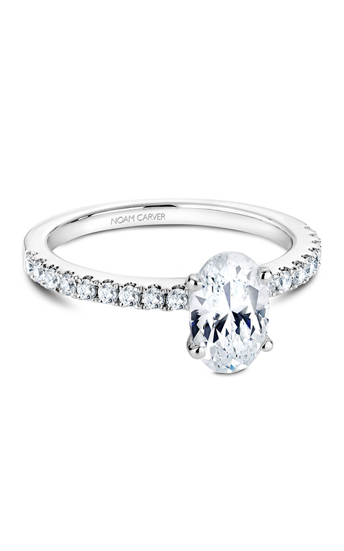 Noam Carver Solitaire Sidestone Oval Engagement Ring B017-02A