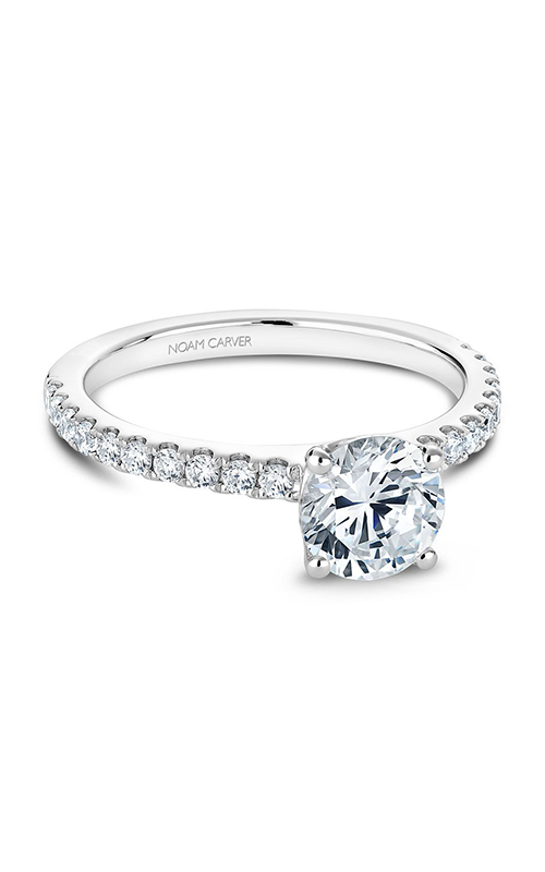Noam Carver Solitaire Sidestone Round Engagement Ring B101-01A