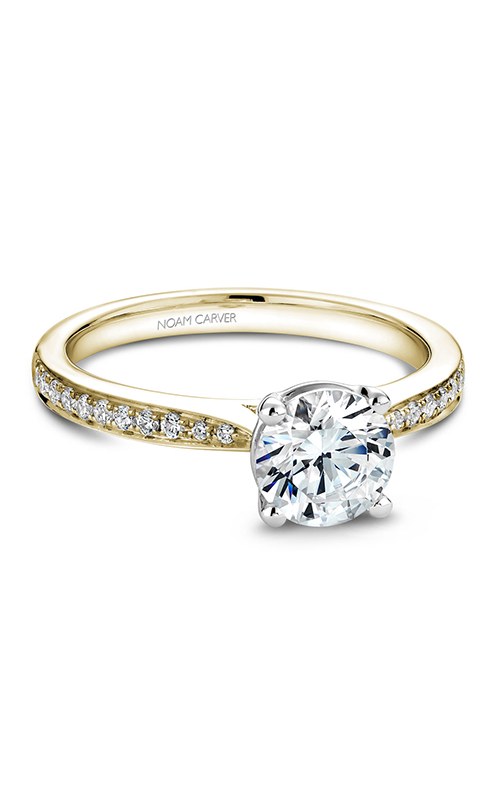 Noam Carver Solitaire Sidestone Round Engagement Ring B018-02YWA