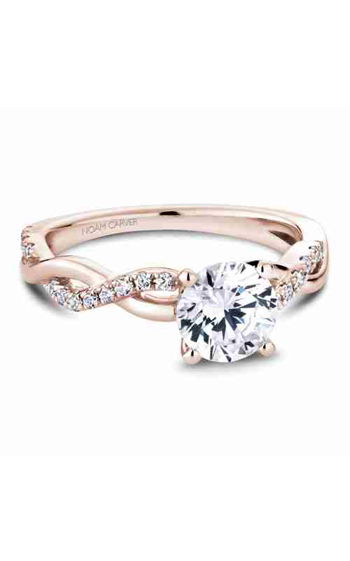 Noam Carver Twist Band Sidestone Round Engagement Ring B185-02RA