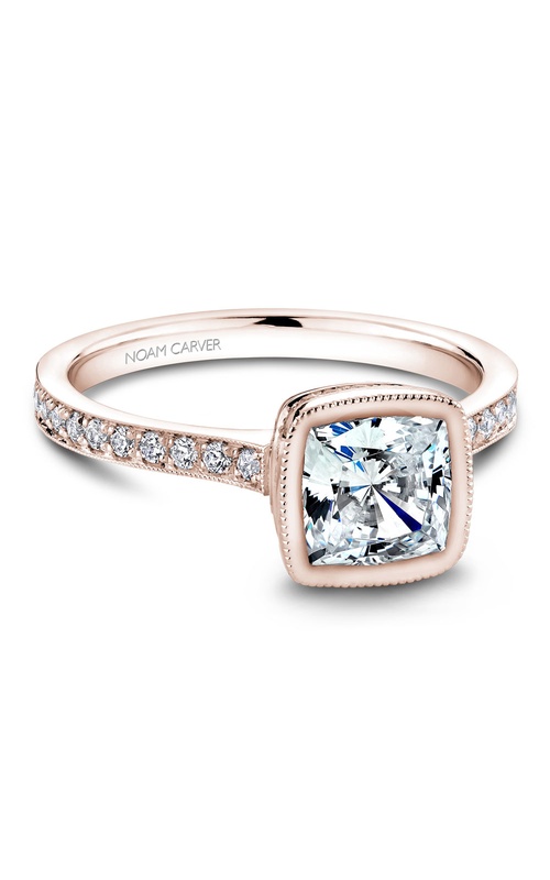 Noam Carver  Sidestone Cushion Engagement Ring B026-02RA