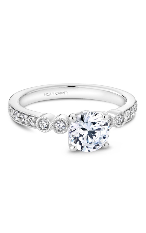 Noam Carver  Sidestone Round Engagement Ring B193-01A