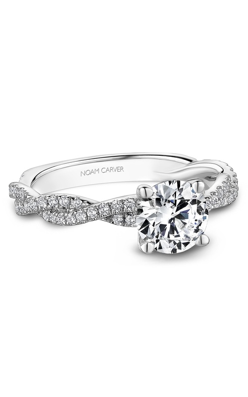 Noam Carver  Sidestone Round Engagement Ring R053-02A