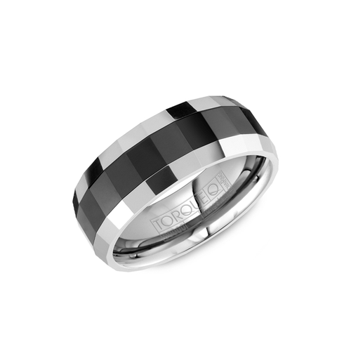 Torque Black Ceramic Wedding Band TU-0032
