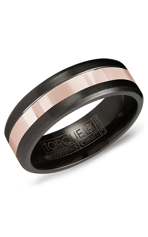 Torque Black Cobalt and Gold Wedding Band CB082MR75