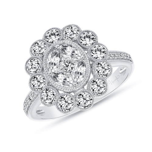Uneek Engagement Ring Petals LVRD2554W
