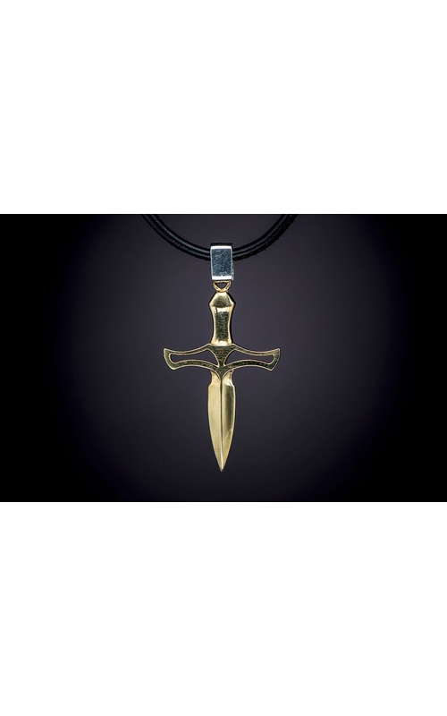 William Henry Knives, Inc. Sterling Silver (925) and 18K Yellow Gold Necklace P53 YG-22'
