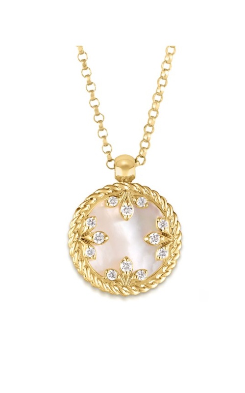 Roberto Coin 18K Yellow gold Venetian Medallions Small Diamond and Mother of Pearl Necklace