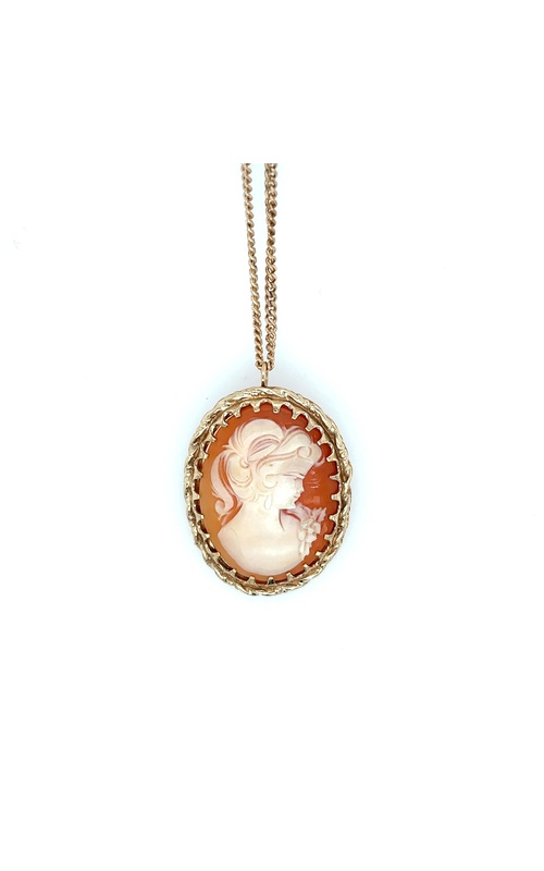 Yellow Gold Shell Cameo Pendant & Chain