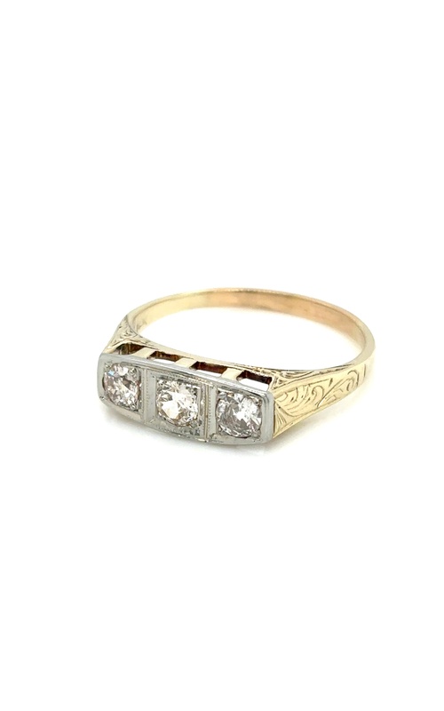 Estate 3 Stone Natural Diamond Ring