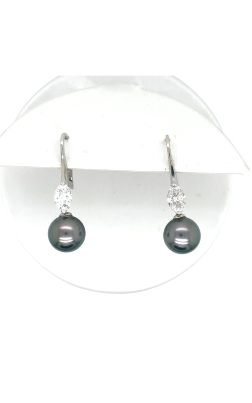 Black Tahitian & Natural Diamond Earrings