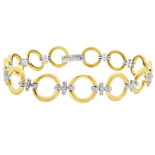 18K White Gold and 18K Yellow Gold Simon G.  Diamond Bracelet