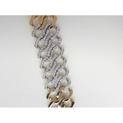 18K White Gold and 18K Yellow Gold Uneek  Diamond Bracelet