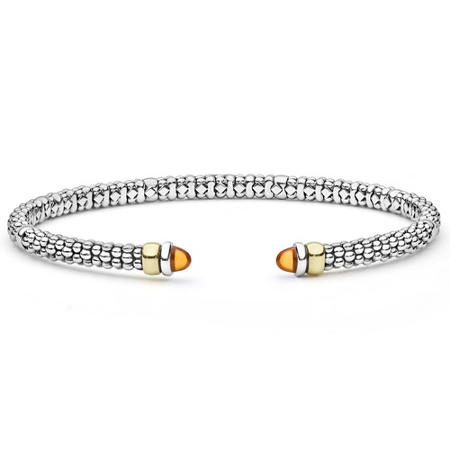 Sterling Silver (925), 14K White Gold, and 14K Yellow Gold Lagos  Citrine Bracelet