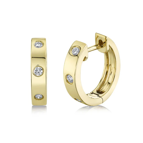 14K Yellow Gold Shy Creation  Diamond Earring