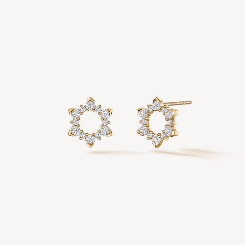 18K Yellow Gold Hearts on Fire  Diamond Earring