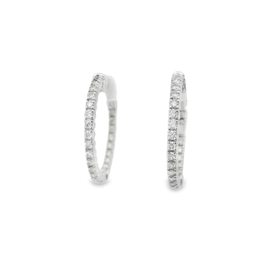 14K White Gold Amden  Diamond Earring