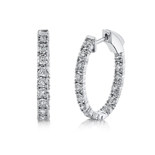 14K White Gold Shy Creation  Diamond Earring