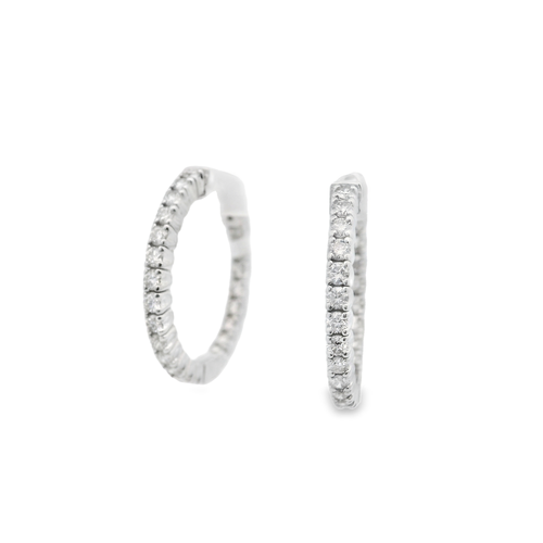 14K White Gold Amden  Diamond Earring