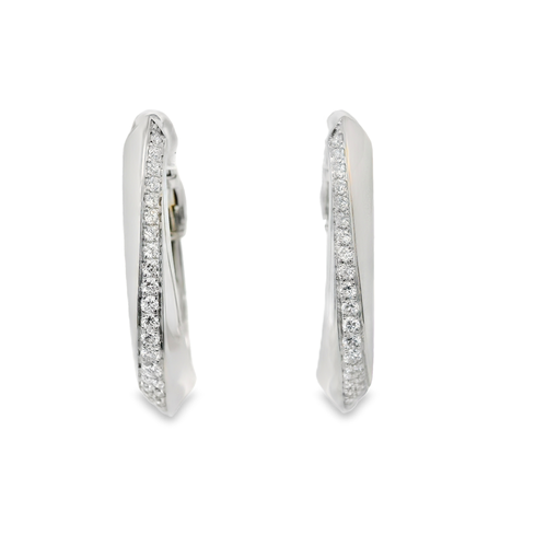 14K White Gold Uneek  Diamond Earring
