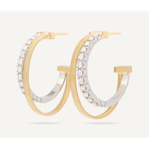 18K White Gold and 18K Yellow Gold Marco Bicego  Diamond Earring