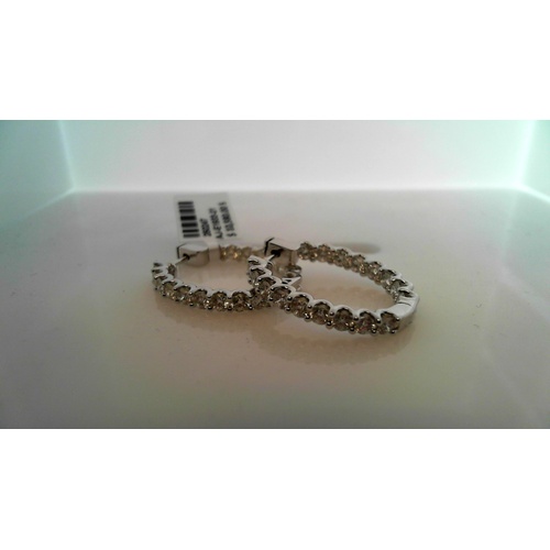 14K White Gold Amden  Diamond Earring