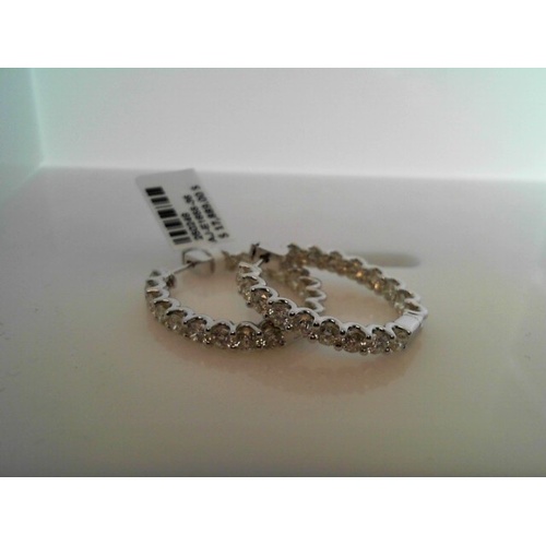 14K White Gold Amden  Diamond Earring