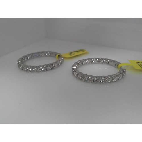 14K White Gold Estate  Diamond Earring