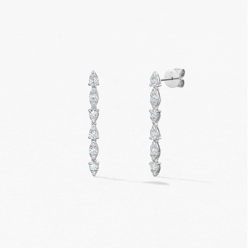 18K White Gold Hearts on Fire  Diamond Earring