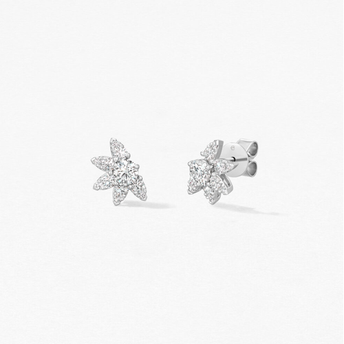 18K White Gold Hearts on Fire  Diamond Earring