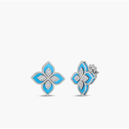 18K White Gold Roberto Coin  Diamond Earring