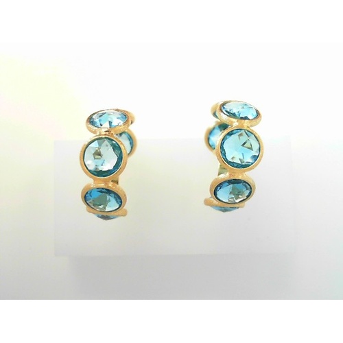 18K Yellow Gold Marco Bicego  Blue Topaz Earring