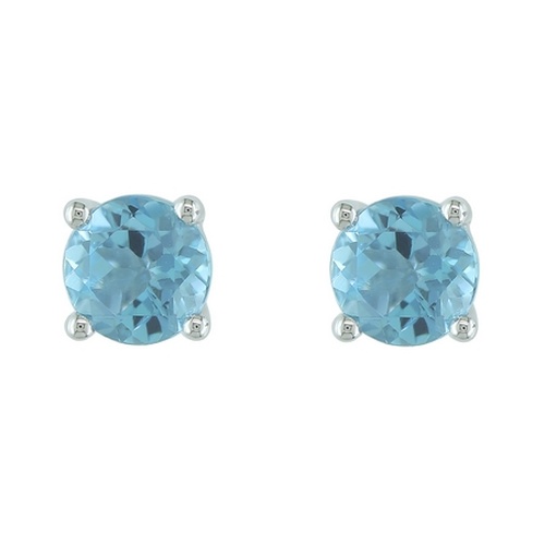 14K White Gold Legend  Blue Topaz Earring