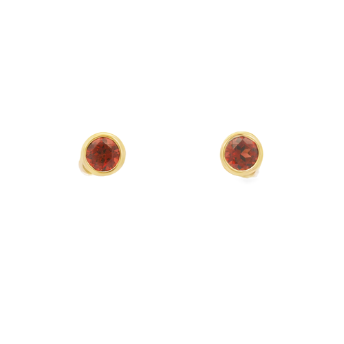 14K Yellow Gold Legend  Garnet Earring