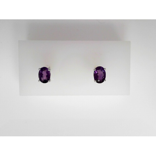 14K White Gold Lali Jewels  Amethyst Earring