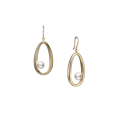 18K Yellow Gold Mikimoto   Earring