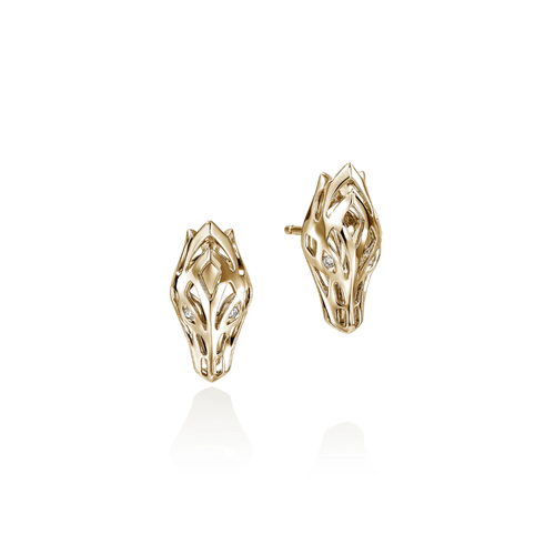 14K Yellow Gold John Hardy  Diamond Earring